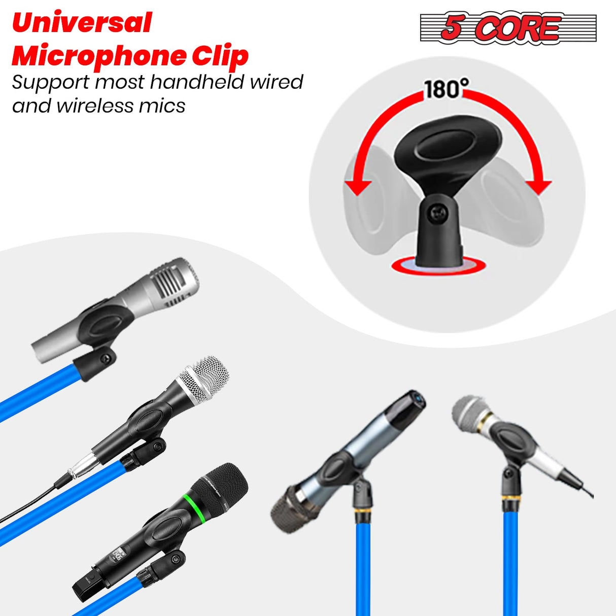 5Core Tripod Mic Stand Adjustable Holder Floor Microphone Boom Arm