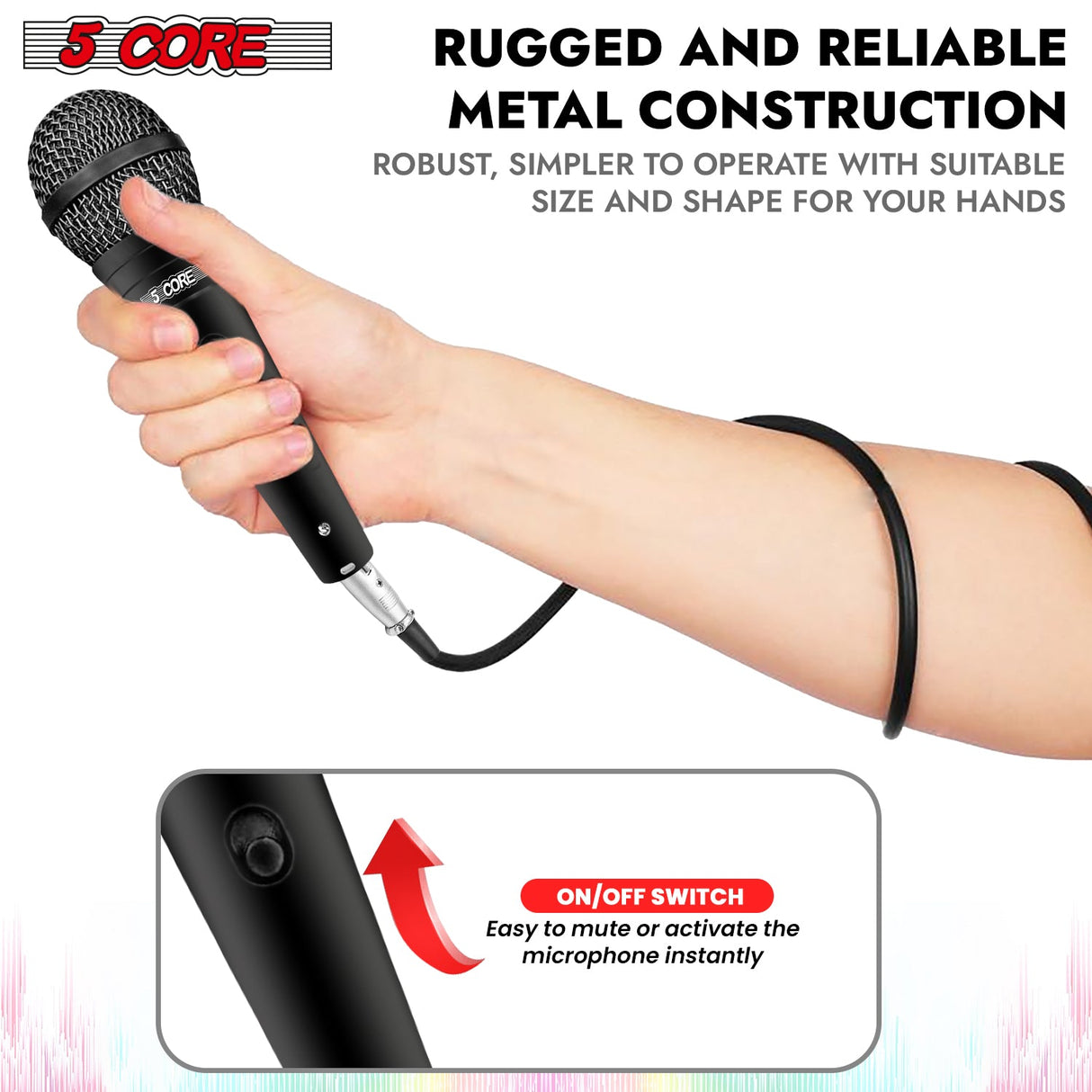 5Core XLR Microphone Dynamic Mic Karaoke Singing Studio Microfono Handheld Mics