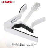 5Core Capo Acoustic Electric Guitar 6 String Kapo Clip For Banjo Mandolin Ukulele White