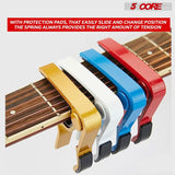 5 Core Capo Acoustic Electric Guitar 6 String Kapo 2 Pair Quick And Easy Adjustment Classic Clip For Banjo Mandolin