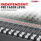 5Core Audio Mixer 24 Channel DJ Mixing Board Bluetooth USB Analog Professional Mezclador De Audio