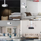 5Core Projector Mount Ceiling Wall Universal Holder Adjustable Low Profile Capacity 40lb WHITE