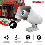 5 Core PA Speaker 6 x 4" 50W Bull Horn Loud Audio Outdoor Speakers System 8Ohm ReflexÂ Megaphone