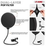 5Core Microphone Stand Suspension Desk Scissor Boom Arm 16" Shock Mount Pop Filter