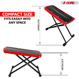 5Core Guitar Foot Stool Height Adjustable Folding Leg Rest Classical Footrest