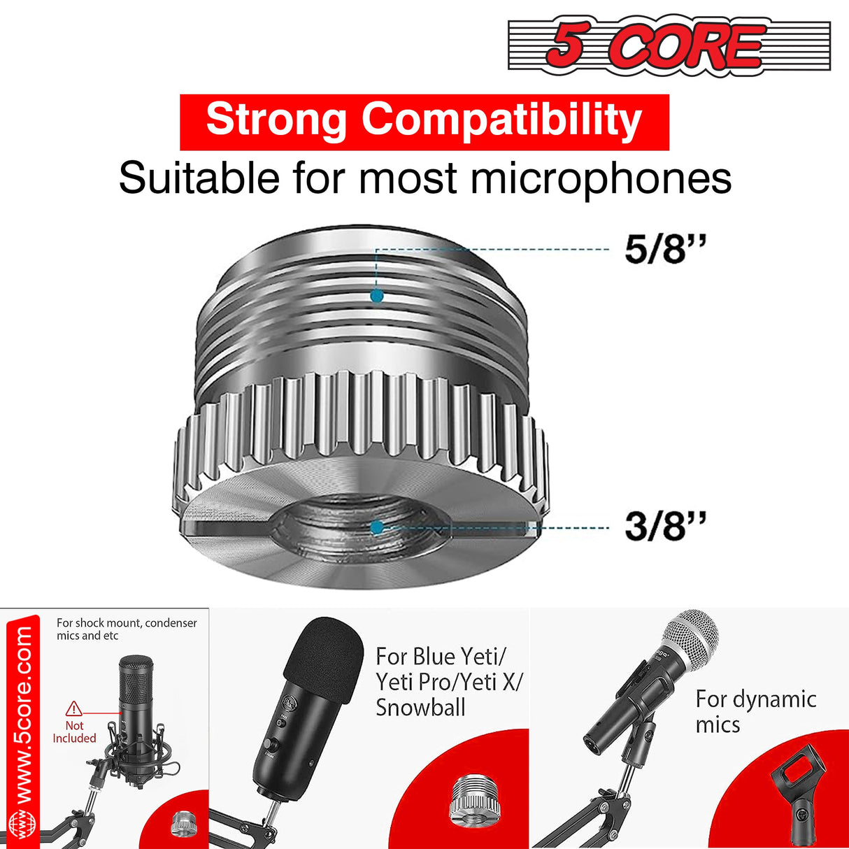 5Core Microphone Stand Suspension Desk Scissor Boom Arm w Shock Mount Pop Filter