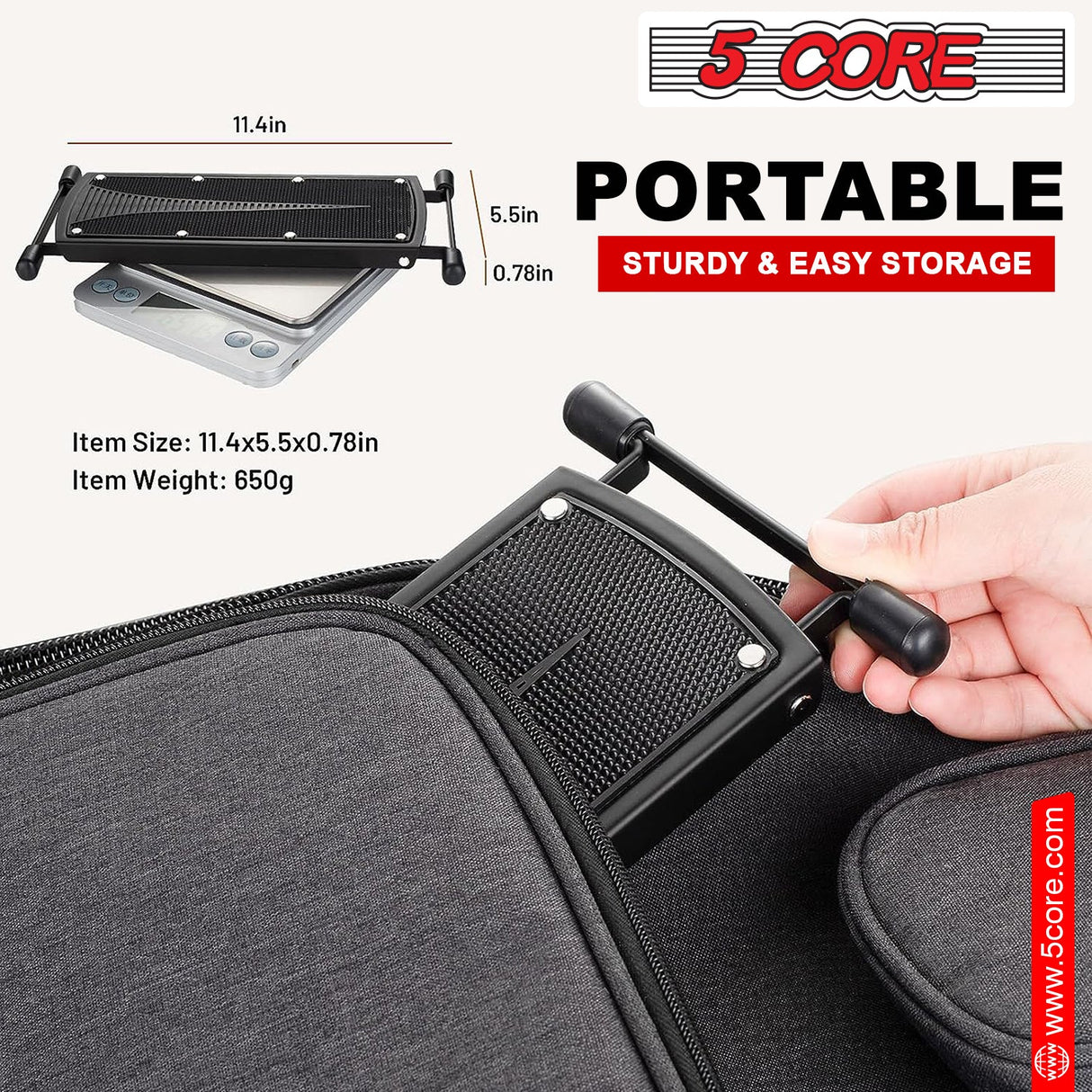 5Core Guitar Foot Stool Height Adjustable Folding Leg Rest Classical Footrest