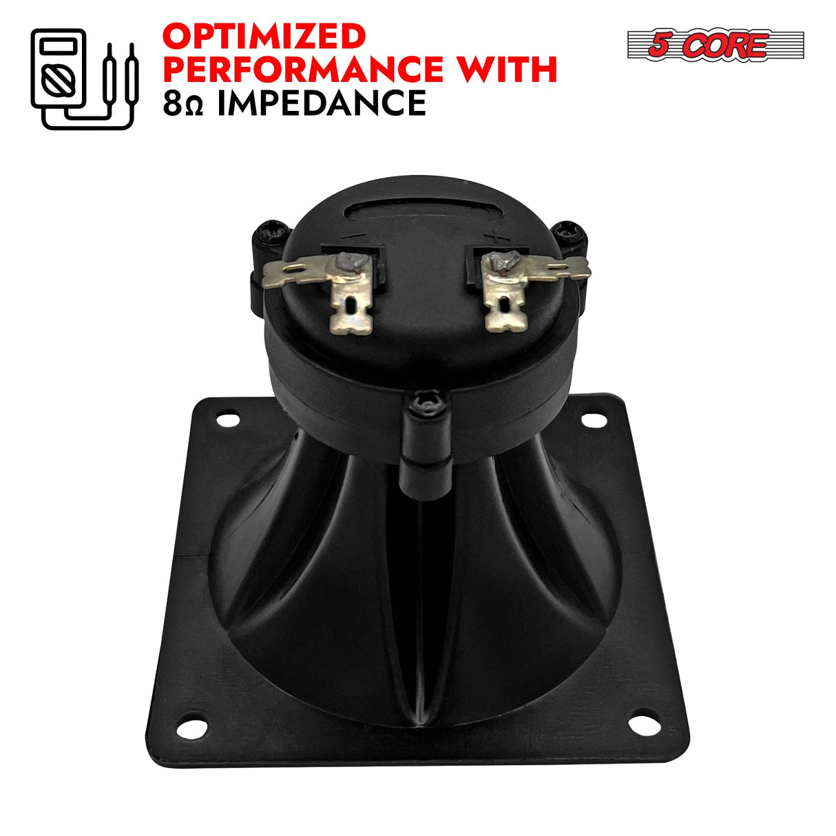 5Core Tweeter 3.25" x 3.25" 40W Component Square Driver Replacement Piezo Super Horn