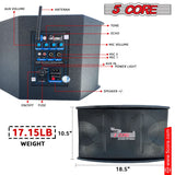 5Core voice amplifier 200W with wireless lavalier microphone and portable PA speaker system