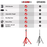 5Core Speaker Stand Tripod Tall Adjustable 72 Inch DJ Studio Monitor Stands Pole Mount RED