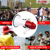 5 Core Megaphone 60W Bull Horn Professional PA Speaker w 1200 Yards Range Loud Siren Voice Amp