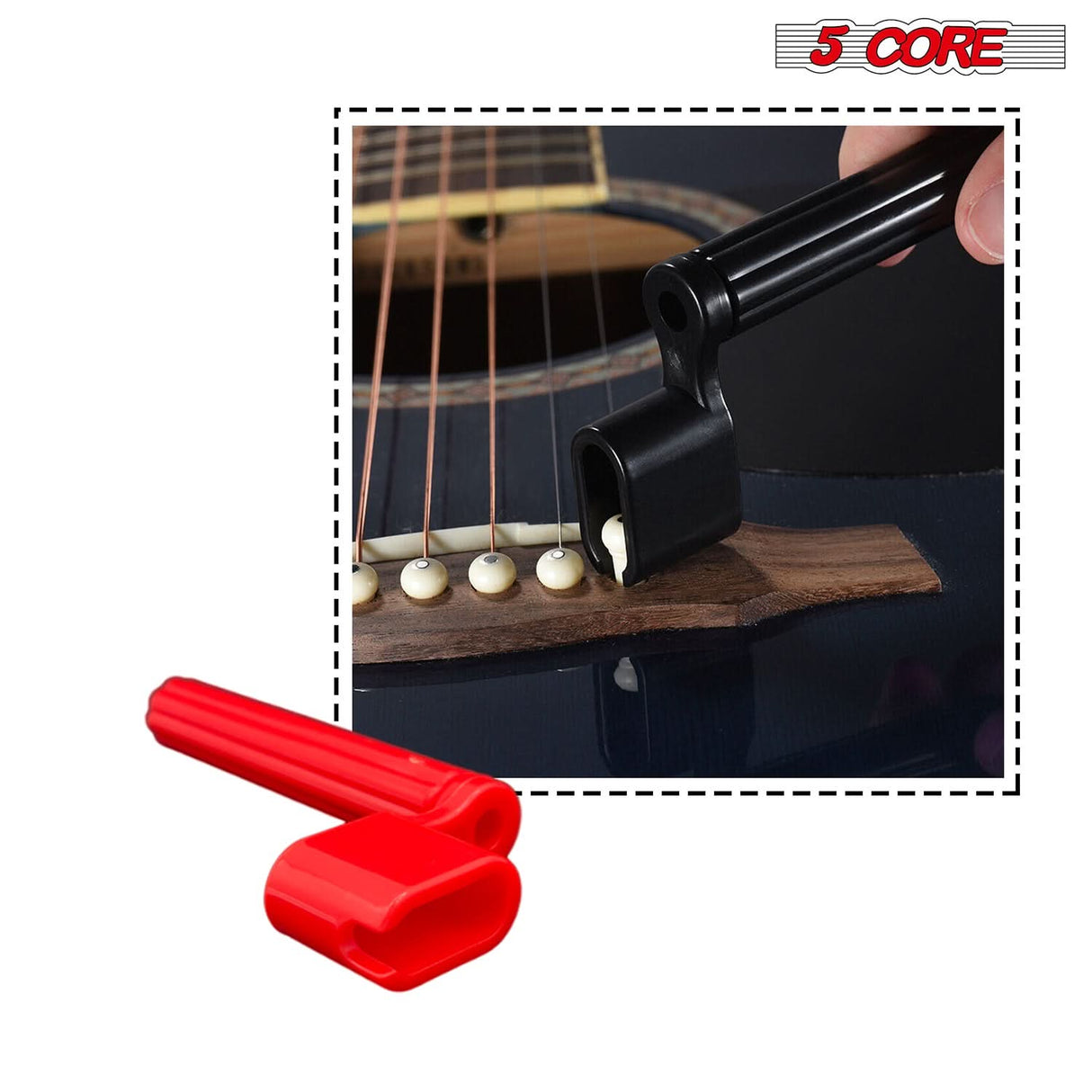 5Core Guitar String Winder Professional Guitars Tools Peg Winder with Bridge Pin Remover