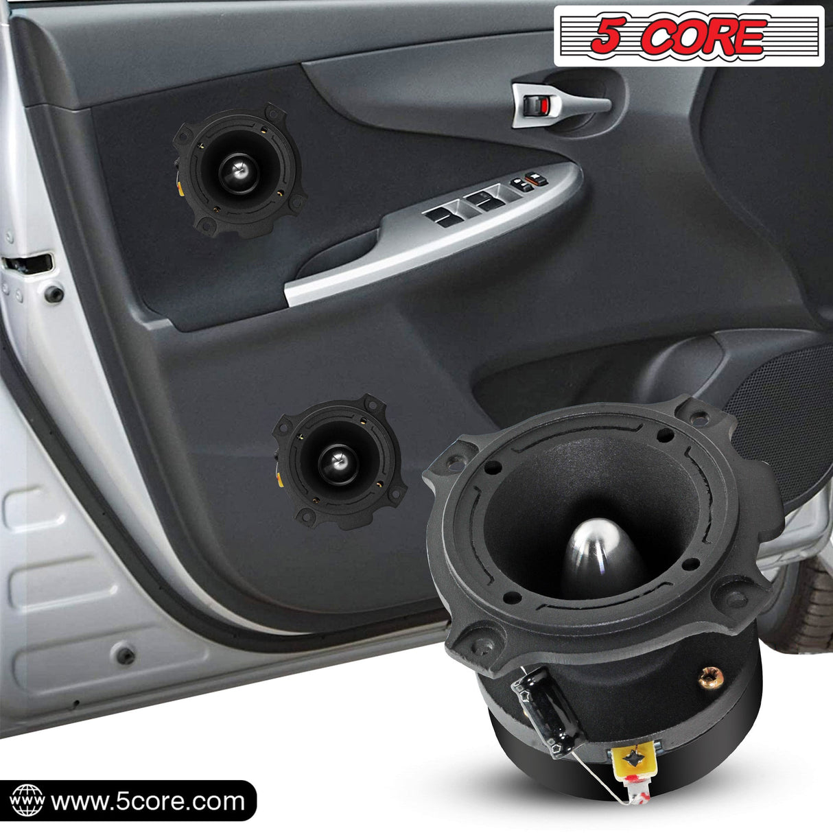 5Core 6.5 Inch Midrange Speaker + Tweeter Combo  500W PMPO 8Ohm Subwoofer 300W PMPO Tweeters