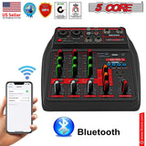 5Core Audio Mixer 4 Channel DJ Soundboard USB Interface Bluetooth Mixing Console w Repeat Delay +48V