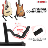 5 Core Guitar Stand 2PC A Frame w Soft Foam Arm Non Slip Rubber for Acoustic Electric Bass