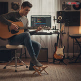 5Core Wooden Guitar Foot Stool 3 Level Adjustable Leg Rest Classical Footrest