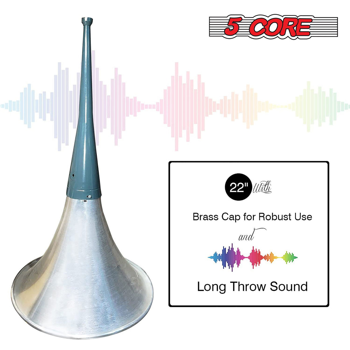 5 Core PA Horn Speaker 400W PMPO Compression Driver in 22 Inch Trumpet Throat Loud Audio System