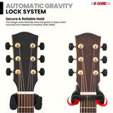 5Core Guitar Wall Mount Hanger Adjustable Display Wall Hook Holder Hard Wood Base