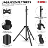 5 Core Speaker Stand Height Adjustable PA DJ Tripod Studio Monitor Stands w 35mm Compatible Insert