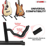 5 Core Guitar Stand 2PC A Frame w Soft Foam Arm Non Slip Rubber for Acoustic Electric Bass