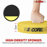 5Core Guitar Stool 3.15" Padded Chair w Backrest Foldable Music Seat Built in Foot Rest Guitar Stand