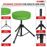 5 Core Drum Throne 3" Thick Padded Memory Foam Comfortable Drummer Stool 330Lb Capacity Adjustable