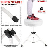 5 Core Drum Throne 3" Thick Padded Memory Foam Comfortable Drummer Stool 330Lb Capacity Adjustable