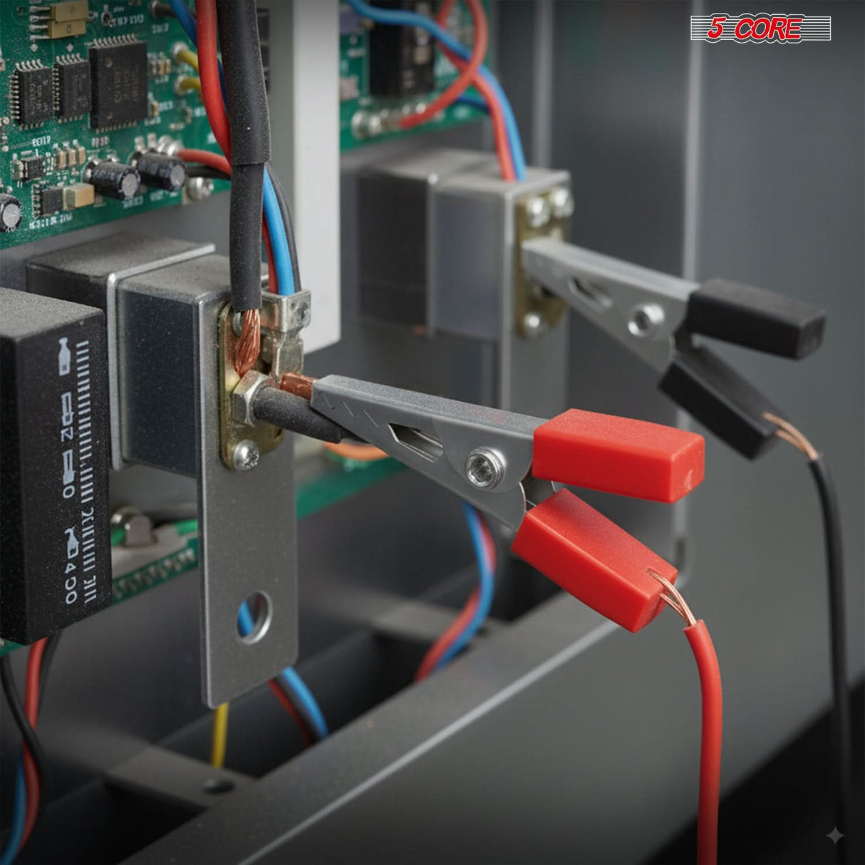 5Core Alligator Clips Electrical Metal Battery Jumper Clamps nsulated Gator Clip