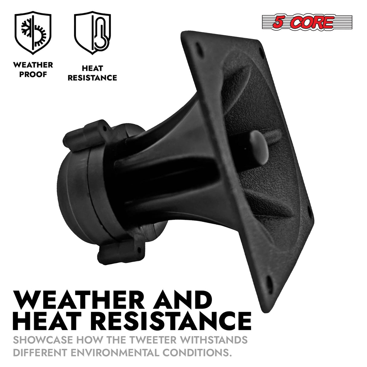 5Core Tweeter 3.25" x 3.25" 40W Component Square Driver Replacement Piezo Super Horn