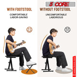 5Core Guitar Foot Stool Height Adjustable Folding Leg Rest Classical Footrest