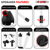 5Core Tripod Mic Stand Adjustable Heavy Duty Floor Holder Microphone Boom Arm WHITE