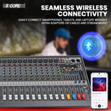 5Core Audio Mixer 24 Channel DJ Mixing Board Bluetooth USB Analog Professional Mezclador De Audio