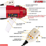 5 Core Megaphone 60W Bull Horn Professional PA Speaker w 1200 Yards Range Loud Siren Voice Amp