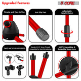 5Core Tripod Mic Stand Adjustable Heavy Duty Floor Holder Microphone Boom Arm RED