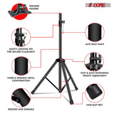 5 Core Speaker Stand Pair Adjustable Heavy Duty PA DJ Tripod Studio Monitor Stands w 35mm Insert