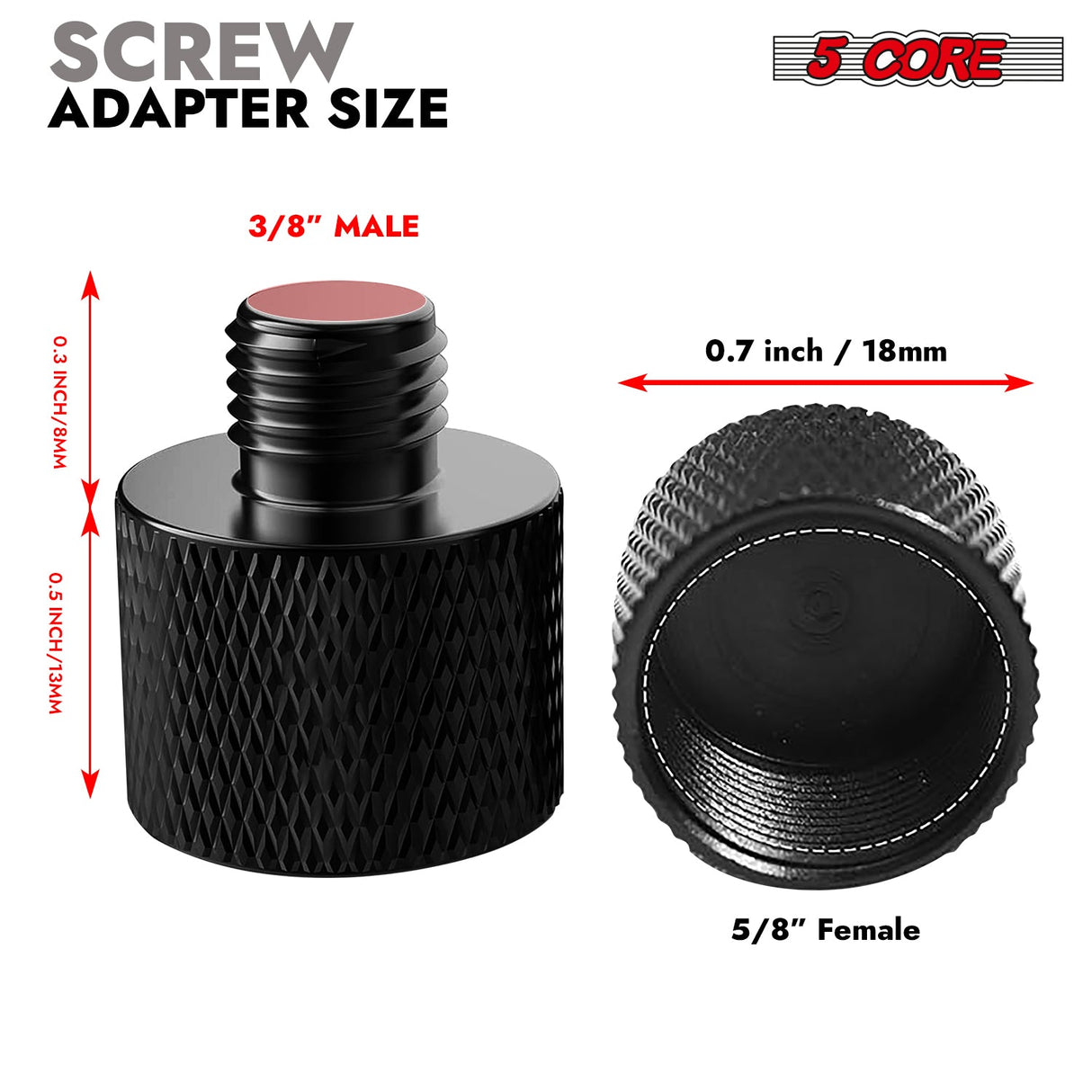 5 Core Mic Stand Adapter 12 Pieces 5/8 Female to 3/8 Male Screw Thread Conversion Connector
