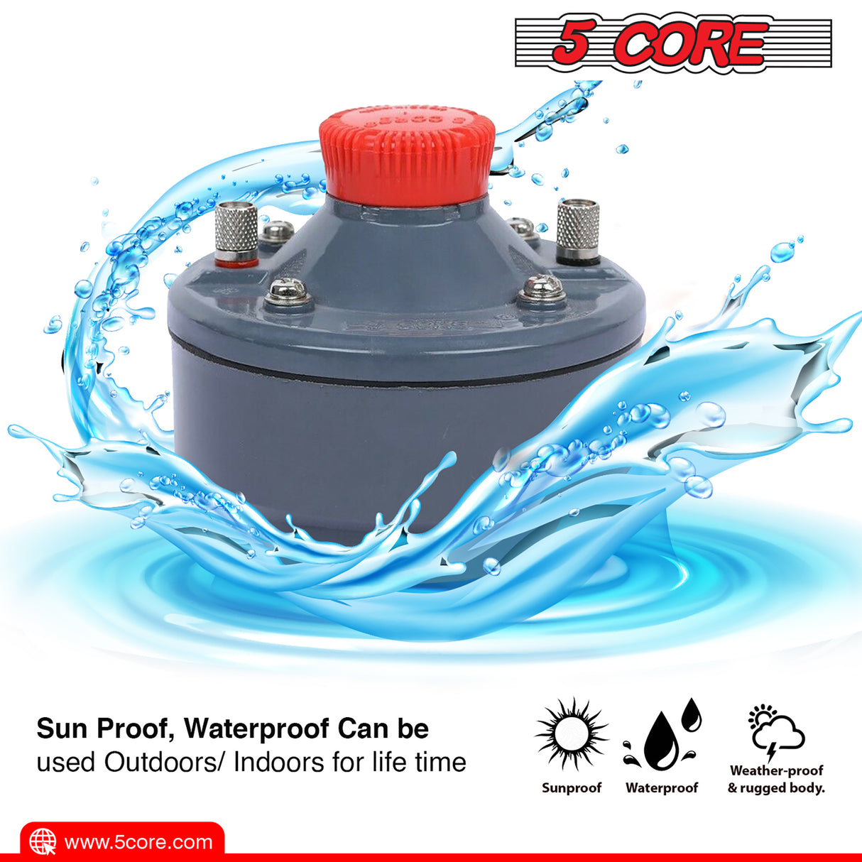 5 Core Compression Driver 500W Peak Aluminium Tweeter Diaphragm 16 Ohm Throat Twist Horn Speaker