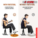 5Core Guitar Foot Stool Height Adjustable Folding Leg Rest Classical Footrest