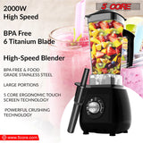 5Core Juicer Blender Machines 2000W Countertop Kitchen Smoothie Maker w 68oz Jar