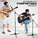 5 Core Mic Stand Floor Pair Adjustable 72" Tripod Microphone Stands w Telescoping Boom Arm