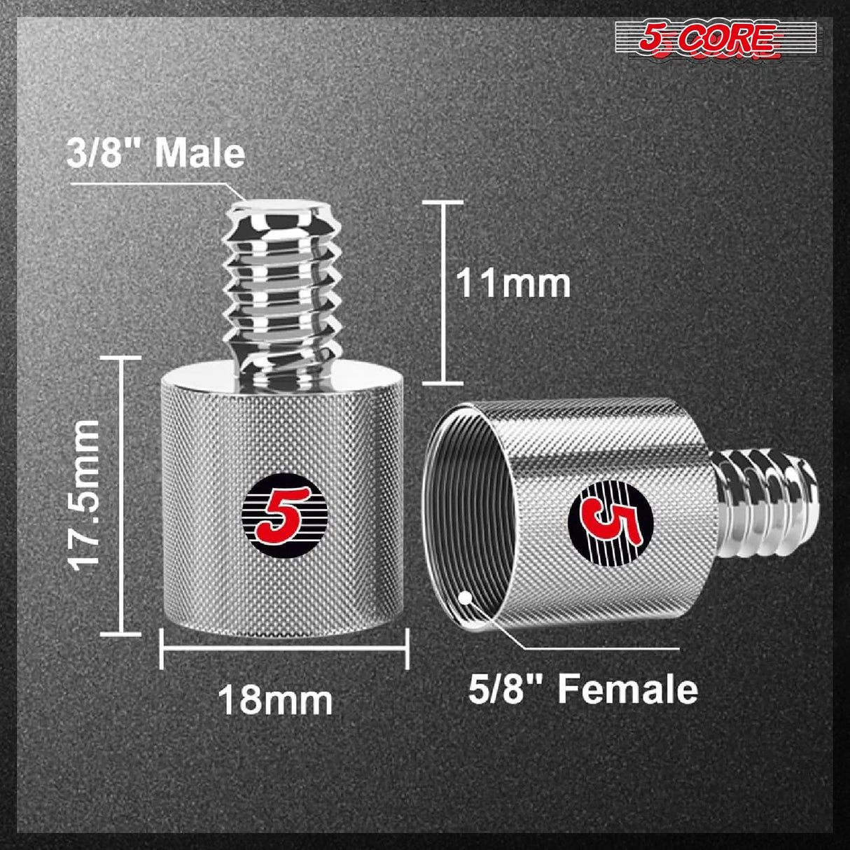 5 Core Mic Stand Adapter 12 Pieces 5/8 Female to 1/4 Inch Male Screw Thread Conversion Connector