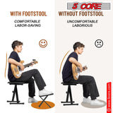 5Core Guitar Foot Stool Height Adjustable Folding Leg Rest Classical Footrest
