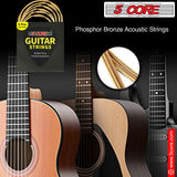 5 Core Acoustic Guitar 6 String Set Light Gauge Steel Carbon Core Bright Powerful Tone Heavy Duty