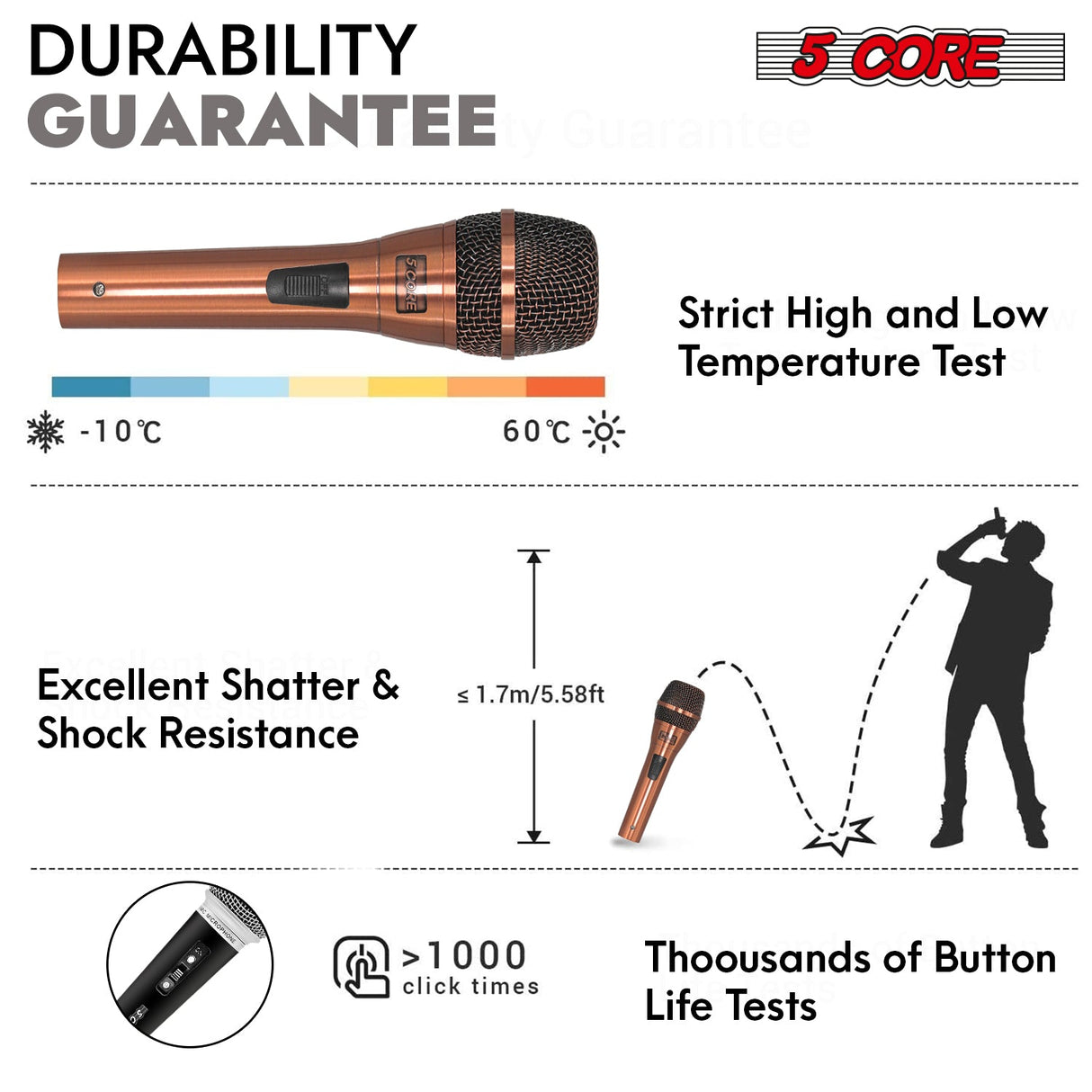 5Core XLR Microphone Dynamic Mic Karaoke Singing Studio Microfono Handheld Mics