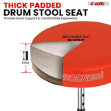 5Core Drum Throne Adjustable Guitar Stool Padded Seat + Drum Practice Pad Snare Drumming Stand