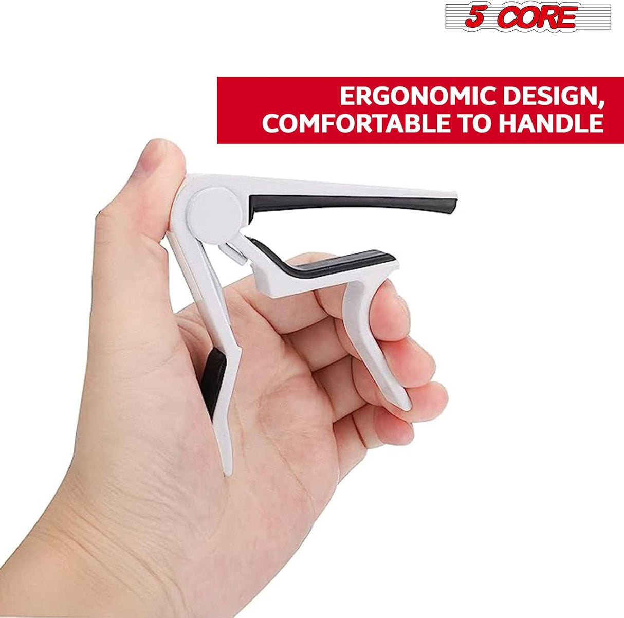5 Core Capo Acoustic Electric Guitar 6 String Kapo 2 Pair Quick And Easy Adjustment Classic Clip For Banjo Mandolin