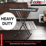5 Core Keyboard Stand Dual X Shape Gear Adjustable Foldable Portable Key Board DJ Controller Stands