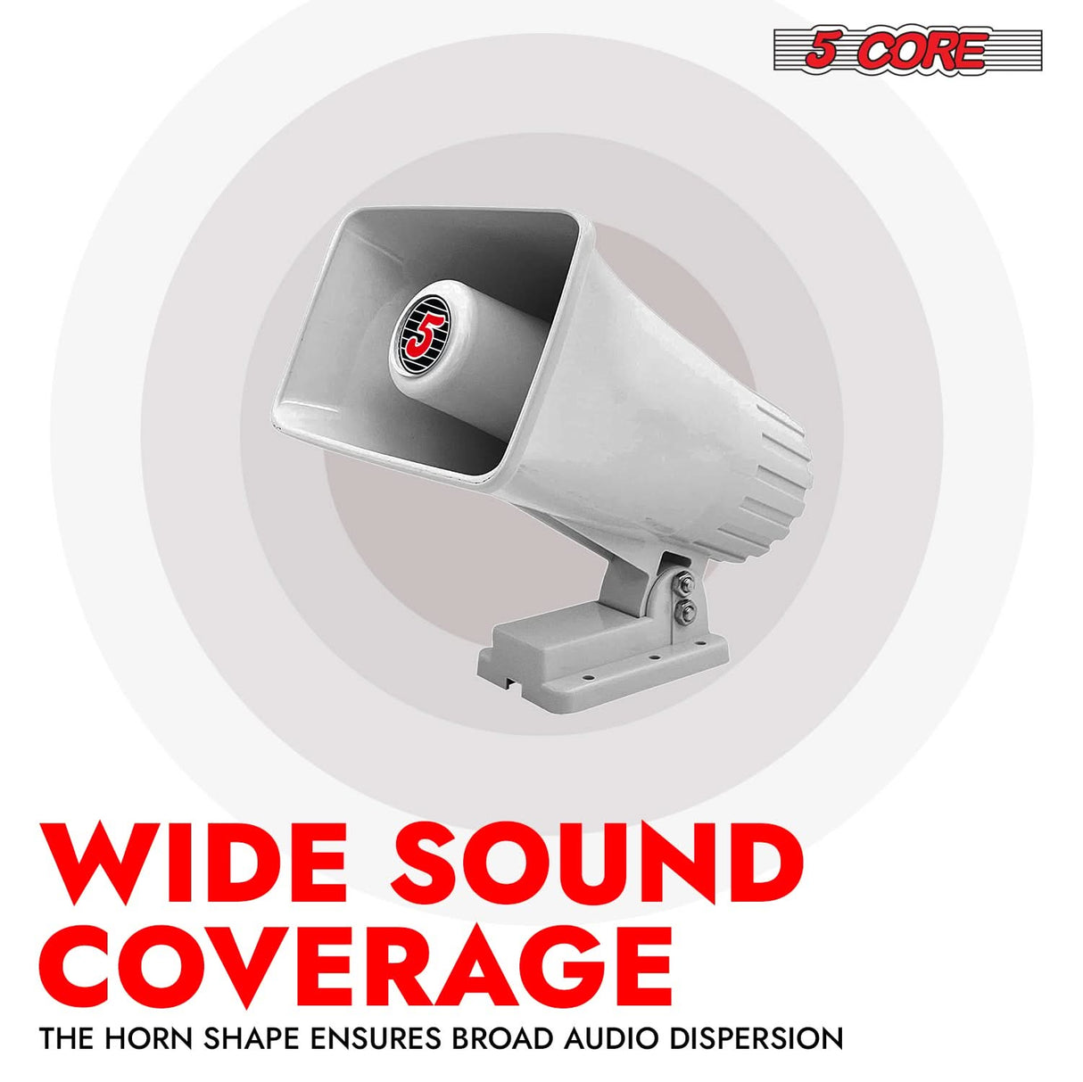 5 Core PA Speaker 6 x 4" 50W Bull Horn Loud Audio Outdoor Speakers System 8Ohm ReflexÂ Megaphone