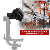 5 Core Microphone Clip Holder 2 Pieces with Screw Adapters 5/8 to 3/8 Inch