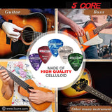 Purple 0.96mm picks by 5Core designed for strong and smooth strumming